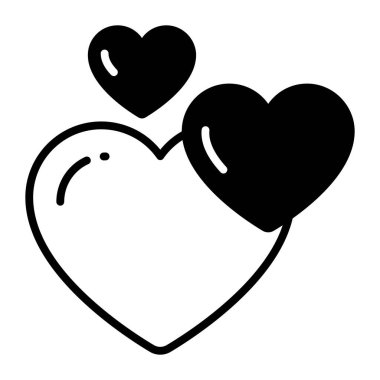 Hearts vector design in trendy style, love and romance