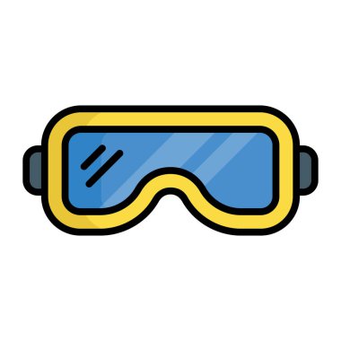 Skiing goggles, eyewear trendy design vector icon