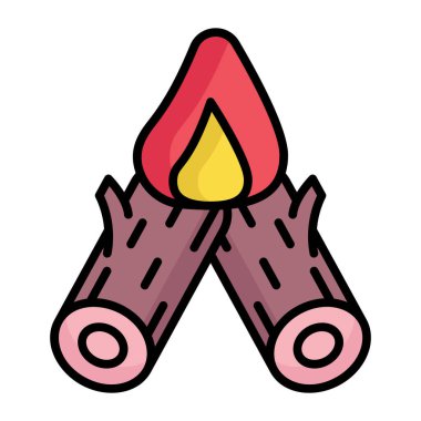 A modern icon design of bonfire in trendy style