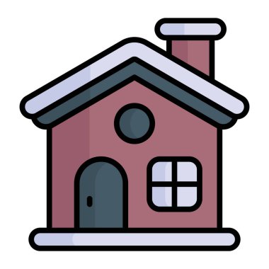 A decorative cottage vector icon design and residence building