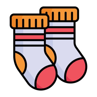 Winter apparel vector icon design of christmas socks