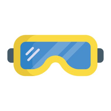 Skiing goggles, eyewear trendy design vector icon