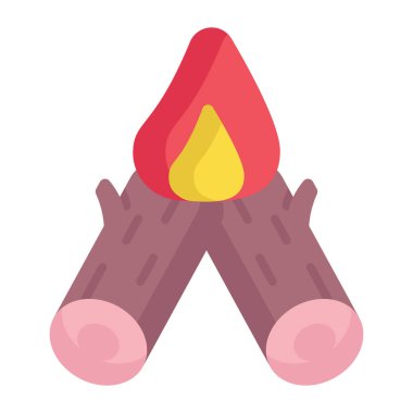 A modern icon design of bonfire in trendy style