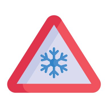 Snowflake on board warning sign of snowfall