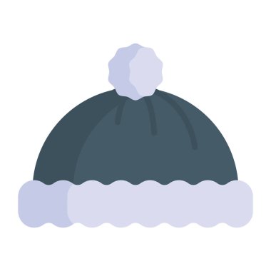 Winter cap vector design icon, winter beanie