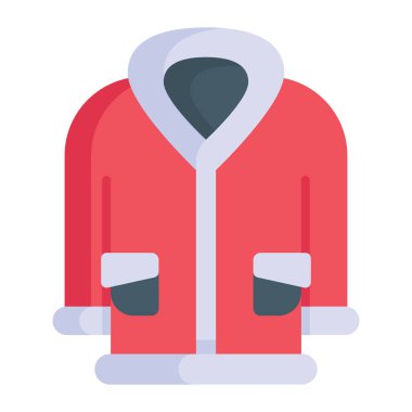 Vector warm cloth and coat for winter season icon