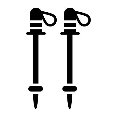 Ski sticks vector icon in modern style, hiking sticks