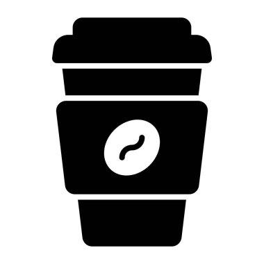A beautiful vector icon of takeaway coffee glass