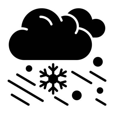 Snowflakes falling from cloud denoting snow falling