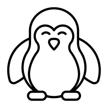 A cute and beautiful aquatic bird, vector icon of penguin