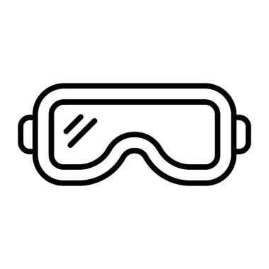 Skiing goggles, eyewear trendy design vector icon