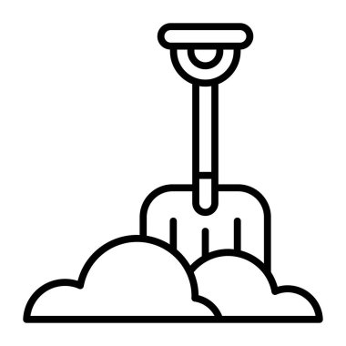An icon of snow shovel in modern design style