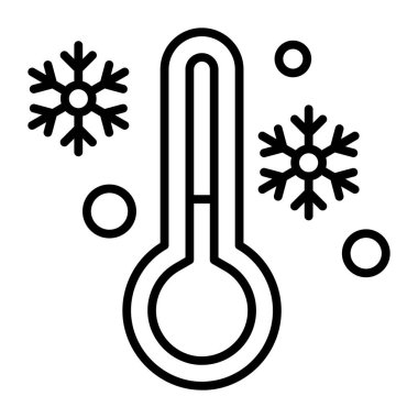 Snowflake temperature vector icon of winter