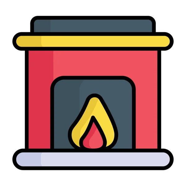 Fireplace Vector Icon Design Trendy Style — Stockový vektor