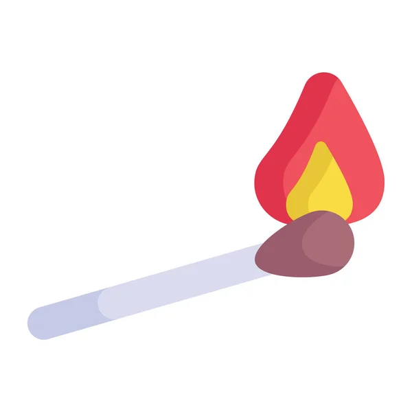 Matchstick Vector Icon Isolated White Background — Stok Vektör