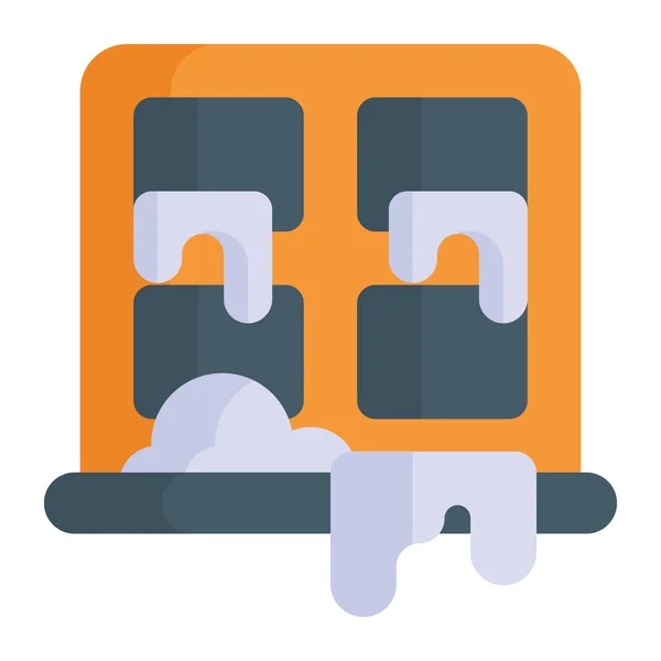 Snowfall Window Vector Icon Trendy Style — Stock vektor