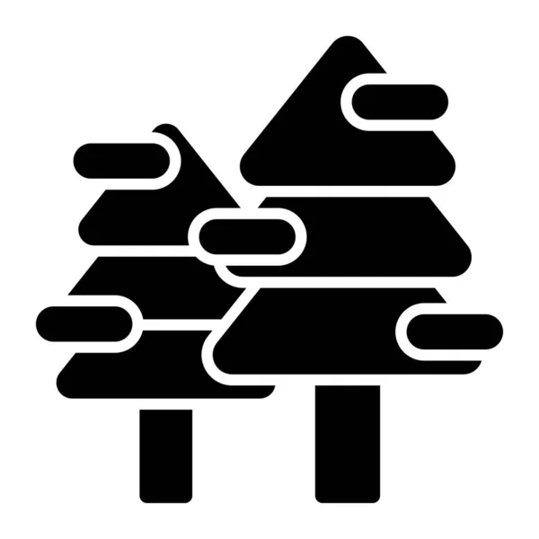 Snow Christmas Trees Vector Icon Trendy Style — Stock Vector