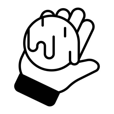 Snowball on hand concept of snowball fight