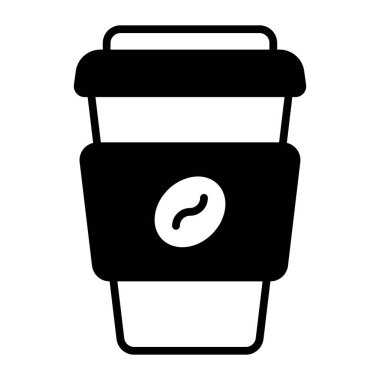 A beautiful vector icon of takeaway coffee glass