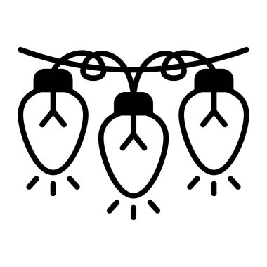 Decoration lights vector icon design, string lights editable style