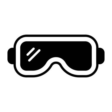 Skiing goggles, eyewear trendy design vector icon