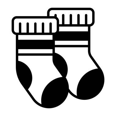 Winter apparel vector icon design of christmas socks