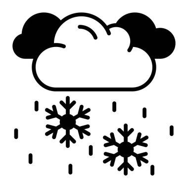 Snowflakes falling from cloud vector icon design
