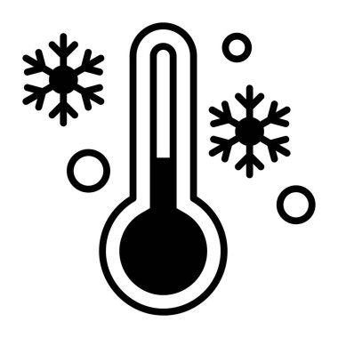 Snowflake temperature vector icon of winter