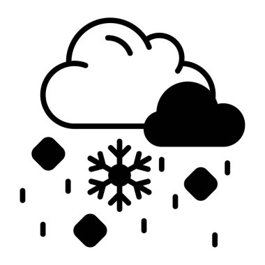 Snow falling vector trendy icon, editable design of freezing rain