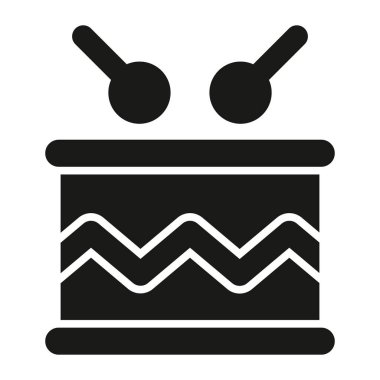 drum vector glyph icon isolated on white background