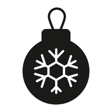 Christmas ball glyph icon isolated on white background