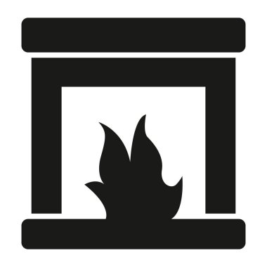fireplace glyph icon isolated on white background