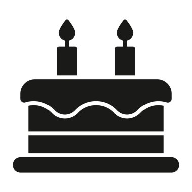 Christmas cake glyph icon isolated on white background