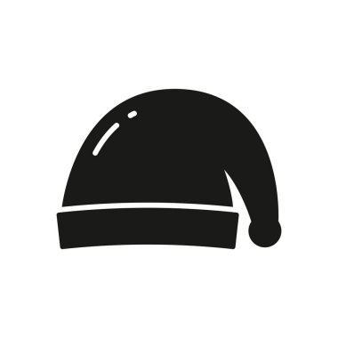 Santa cap glyph icon isolated on white background