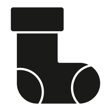 Christmas socks glyph icon isolated on white background modern design