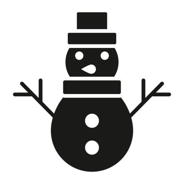 snowman vector glyph icon isolated on white background
