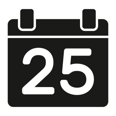 Christmas Calendar glyph icon isolated on white background