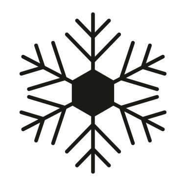 snowflake vector glyph icon isolated on white background