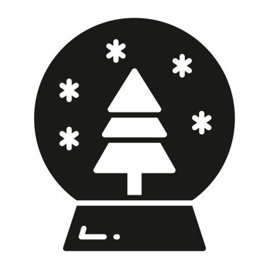 snow globe glyph icon isolated on white background