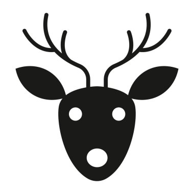 reindeer vector black icon isolated on white background