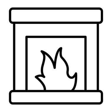 fireplace glyph icon isolated on white background