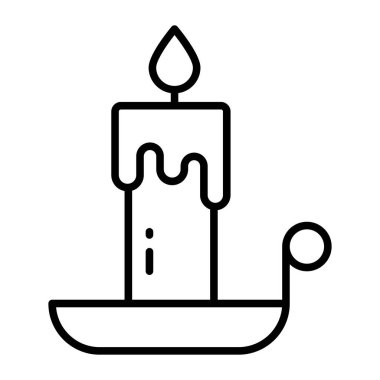 burning candle glyph icon isolated on white background