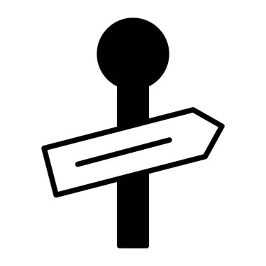 street sign glyph icon isolated on white background