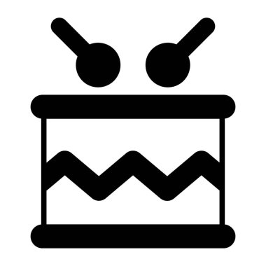 drum vector glyph icon isolated on white background