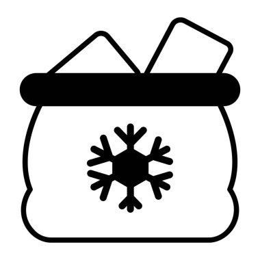 gift bag vector glyph icon isolated on white background