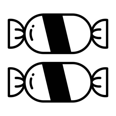 candies vector glyph icon isolated on white background