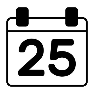 Christmas Calendar glyph icon isolated on white background