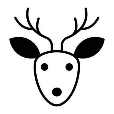 reindeer vector black icon isolated on white background