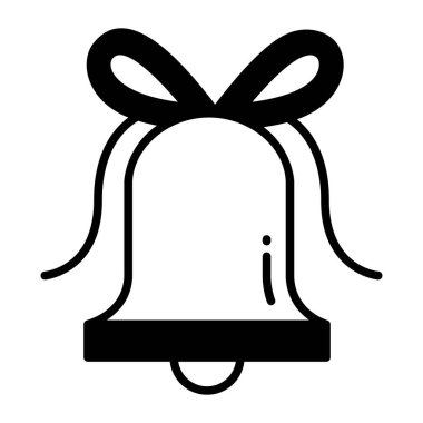 Christmas bell vector solid icon isolated on white background