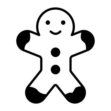 gingerbread solid icon isolated on white background
